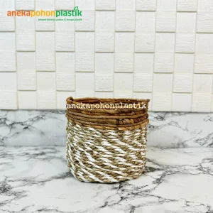 Cover Pot Seagrass Coklat Mini Keranjang Serbaguna Pajangan Dekorasi