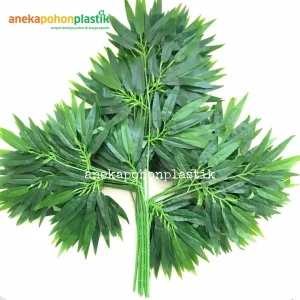 Daun Artificial Bambu Hijau Kuning Plastik Isi 12 Batang