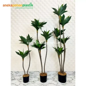 Pohon Artificial Agave Siklok Hijau Tua Latex Pot Dasar