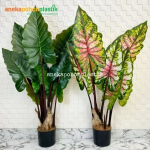 Pohon Artificial Keladi Giant Taro & Keladi Pelangi T120 Latex