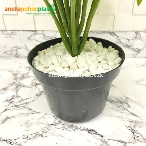 Pohon Artificial Monstera Jari Philo Hijau X18 Semi Latex Pot Dasar Hitam