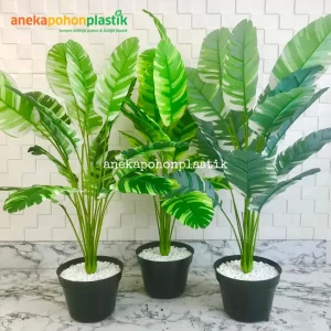 Pohon Artificial Musa Florida X18 Semi Latex Pot Dasar Hitam