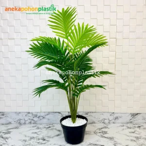 Pohon Artificial Palem Kelapa Hijau X18 Semi Latex Pot Dasar Hitam