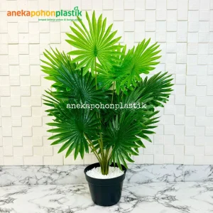 Pohon Artificial Palem Kipas Sadeng X18 Semi Latex Pot Dasar Hitam